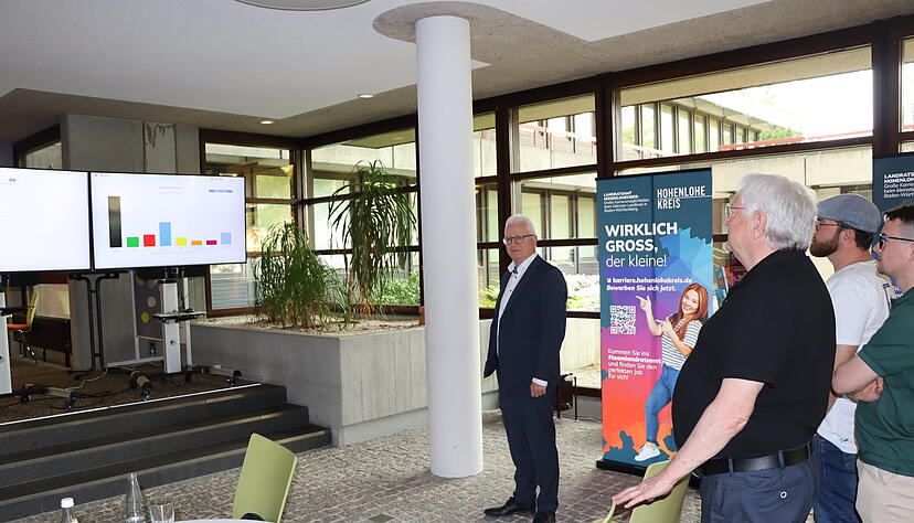 Der Erste Landesbeamte Gotthard Wirth verfolgt die Auszählungs-Ergebnisse. Der Erste Landesbeamte Gotthard Wirth verfolgt die Auszählungs-Ergebnisse.